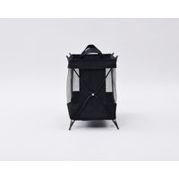 YAMAZEN 【荷物置き】スタッキングできるメッシュバスケット M 折りたたみ ブラック HTB-2M(BK) 1個