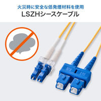 サンワサプライ メガネ型光ファイバケーブル(シングル8.6μm、LC×2-SC×2、2m) HKB-LCSC1-02N 1本