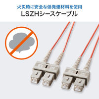 サンワサプライ メガネ型光ファイバケーブル（マルチ50μm、SC×2-SC×2、10m） HKB-SCSC5-10N 1本（直送品）