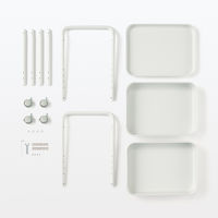 無印良品 スチールパイプワゴンラック ライトグレー 3段 良品計画