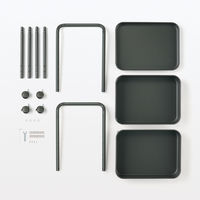 無印良品 スチールパイプワゴンラック ダークグレー 3段 良品計画