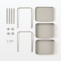 無印良品 スチールパイプワゴンラック ウォームグレー 3段 良品計画