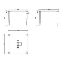 PREDONA(プレドナ) スクエアテーブル 幅1000×奥行1000×高さ720mm 天板リリーホワイト/脚モカブラウン