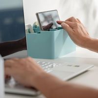 JEJアステージ デスクトート ブルー 1個