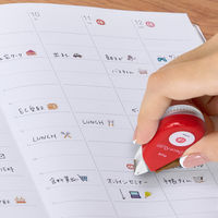 プラス マスキングテープ Deco Rush（デコラッシュ） 幅6mm レッド 休み 51876 2個