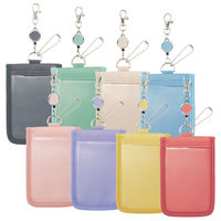 myfa（ミファ）カードスタンドケース シフォンベージュ 伸縮リール付き 1セット（4個） LIHIT LAB.（リヒトラブ）