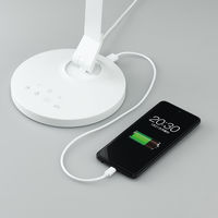 デスクライト 調光調色 USB出力機能付き LEDデスクスタンド YAZAWA SDL10C01WH 1個