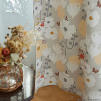 スミノエ MOOMIN 遮光カーテン タイニーフラワー 100×178cm グレー 4549781311340 1枚