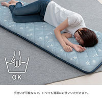 イケヒコ・コーポレーション 冷感 ひんやり ルカン 三層長座布団 650×1800mm ブルー 1223670041325 1枚（直送品）