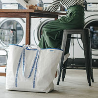 フレディレック ランドリーバッグ ワイド 洗濯物収納バッグ ホワイト 1個