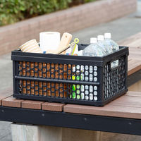 「現場のチカラ」 折りたたみメッシュコンテナ 30L BK 1セット（8個）  オリジナル