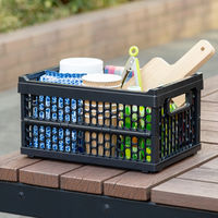 「現場のチカラ」 折りたたみメッシュコンテナ 10L BK 1セット（8個）  オリジナル