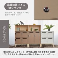 PREDONA（プレドナ）スチールシェルフ　 両開き 下置き用 1段 幅800×奥行400×高さ580mm ホワイト スクエア脚　1台(2梱包)