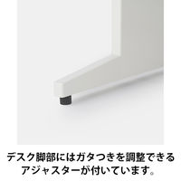 プラス スチールOAデスク フラットライン＋(プラス) 平机 引出付 ホワイト/ホワイト 幅1000×奥行800×高さ720ｍｍ 1台(2梱包)