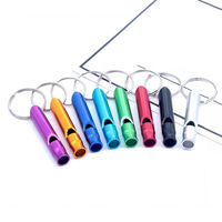 【50個セット】アルミホイッスル ESW01 (レッド)リング付 8色カラー 防災グッズ 遭難 避難 笛 女性 防犯ブザー 緊急用（直送品）