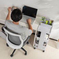 JEJアステージ リセスタイル テーブルワゴン3段 ライトグレー 幅450×奥行300×高さ715mm 1台