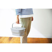 伊勢藤 折りたためるつけ置き洗いバケツ グレー I-617 1個