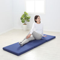 西川 ごろ寝マット 長座布団 三つ折り 高反発ウレタン コンパクト収納 休憩 レジャー 防災対策にも ネイビー 1枚