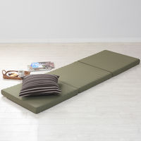 西川 ごろ寝マット 長座布団 三つ折り 高反発ウレタン コンパクト収納 休憩 レジャー 防災対策にも グリーン 1枚