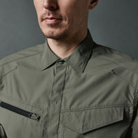 TS DESIGN エコハイブリッドダブルクロスライトシャツ シルバーグレー L 4615-25-L 1着（直送品）