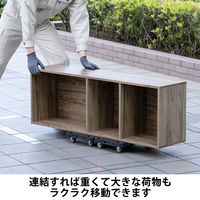 現場のチカラ ミニ連結平台車 エラストマーキャスター仕様 黒 耐荷重100kg （約）幅28.5×奥行42×高さ8cm オリジナル