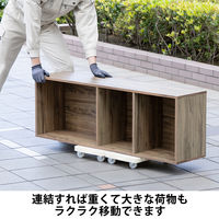 現場のチカラ ミニ連結平台車 ナイロンキャスター仕様 白 耐荷重100kg （約）幅28.5×奥行42×高さ8cm オリジナル