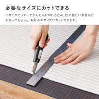 【玄関渡し】 萩原 廊下カーペット　ロングマット　滑りにくい　フリーカット グレー 90×600cm（直送品）