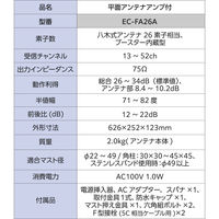 DXアンテナ アンテナ 地上デジタルアンテナ (ブースター内蔵) UHF 壁面(26素子相当) 小型 EC-FA26A 1個（直送品）