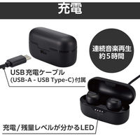 ワイヤレスイヤホン Bluetooth 5.3 低遅延 タッチセンサー 超小型 ブラック LBT-TWS16BK エレコム 1個（直送品）
