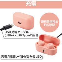 ワイヤレスイヤホン Bluetooth 5.3 低遅延 タッチセンサー 超小型 ピンク LBT-TWS16PN エレコム 1個（直送品）