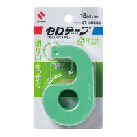 ニチバン セロテープ 小巻カッターつき まっすぐ切れるタイプ グリーンナノ パールグリーン CT-15DCGG 1セット(5個)