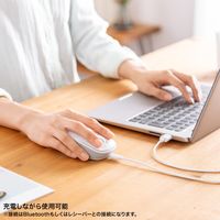 サンワサプライ 静音Bluetoothワイヤレスマウス(充電式・5ボタン) MA-WBBS519W 1個
