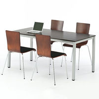 アール・エフ・ヤマカワ プライウッドチェア（パッド座） ブラック 1箱（4脚入） 幅495mm キャスター無し スタッキング