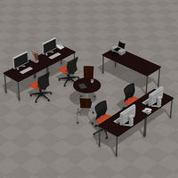 アール・エフ・ヤマカワ ラディーワークテーブル 平机 長方形 ダーク 幅1400×奥行700×高さ700mm 1台 4本脚デスクミーティング 作業台