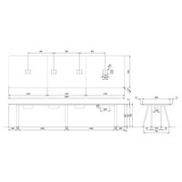 プラス ダイニングワークテーブル  幅3600×奥行1000×高さ720mm 1台（6梱包） ミーティングテーブル フリーアドレスデスク