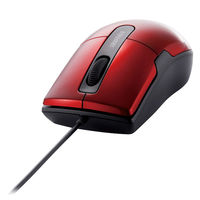 バッファロー 有線BlueLEDマウス 静音/3ボタン Mサイズ レッド BSMBU26SMRD 1個