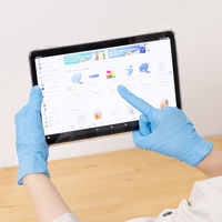 【使いきりニトリル手袋】 ファーストレイト 「現場のチカラ」 ニトリル手袋薄手 粉無し ブルー M 1箱（100枚入）  オリジナル