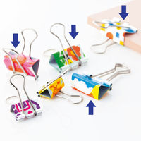 【アウトレット】アスクル ダブルクリップ こども支援 中 5柄アソートパック 1袋（100個：10個入×10パック） 幅25mm オリジナル