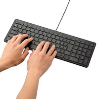 キーボード 有線 薄型 コンパクトサイズ パンタグラフ ブラック TK-FCP097BK 1個（直送品）