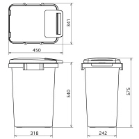 リス 連結ワンハンドペール ニーナカラー 45L ゴミ箱 ベージュ 1個 オリジナル