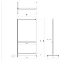 プラス ブラックフレームホワイトボード 両面 スチール 幅950mm マーカー（黒・赤）各1本 WBC-S0918DSK-BK 1台 キャスター脚 ストッパー付