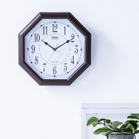 ノア精密 スタンダードクロック：オクターゴ 掛け時計 [スイープ] 直径302mm W-287 DBR-Z 1個