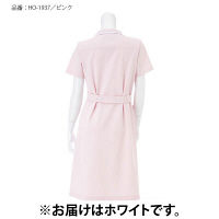 ナガイレーベン 花びらワンピース ナースワンピース 半袖 ホワイト×ピンク LL HO-1937