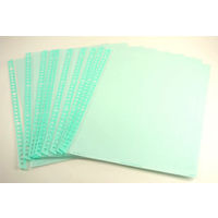 コクヨ　クリヤーブック替紙（カラーマット）　A4タテ30穴　緑　ラ-880NG　1箱（200枚：10枚入×20袋）