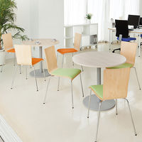 アール・エフ・ヤマカワ プライウッドチェア（パッド座） オレンジ 1箱（4脚入） 幅495mm キャスター無し スタッキング