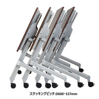 TOKIO 平行フォールディングテーブル ホワイト 幕板付き 幅1800×奥行600×高さ720mm 1台（3梱包））キャスター 折りたたみ 長机（取寄品）