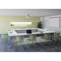 アイリスチトセ ループスタッキングチェアASL ブルー 1箱（4脚入） ビニールパッド座 横連結 ミーティングチェア 会議椅子 幅490mm