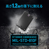 アイ・オー・データ機器 ハードウェア暗号化 耐衝撃ポータブルHDD 2TB 黒 HDPD-SUTB2 1台