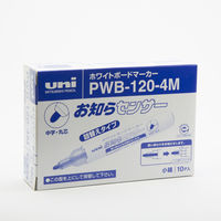 三菱鉛筆（uni） ホワイトボードマーカー お知らセンサー 中字丸芯 青 PWB1204M 10本