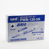 三菱鉛筆（uni） ホワイトボードマーカー お知らセンサー 中字角芯 青 PWB1205K 10本